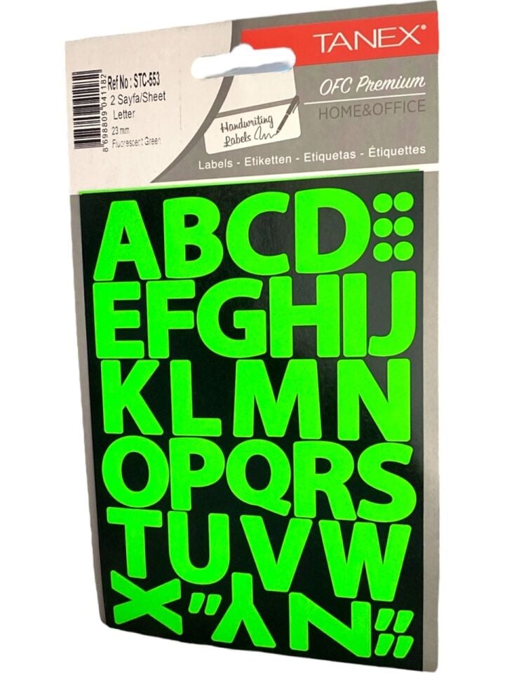 Tanex Stc-553 23 Mm Flo Yeşil Harf Etiketi