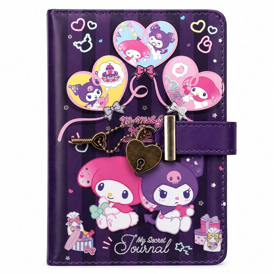 Victorias Journals Kuromi Kilitli Günlük A6 192 Sayfa 80 Gram