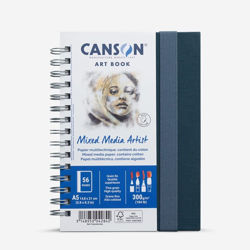 Canson Suluboya Defteri Mixed Med Sert Kapak Spr A5 300G SGC 28Sf