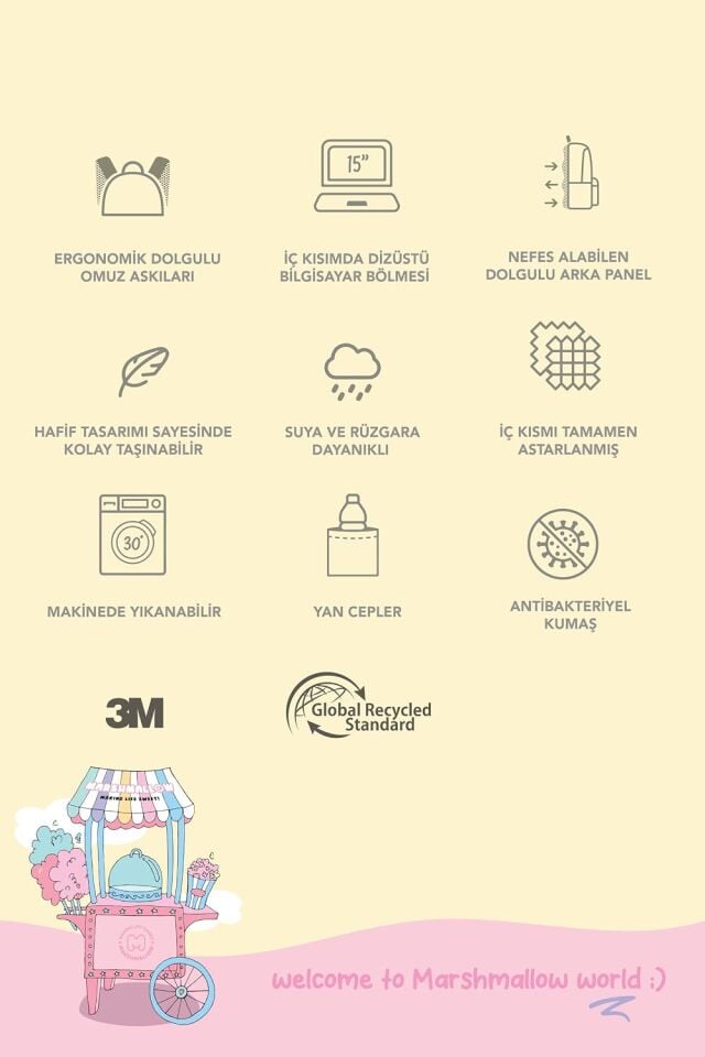 Marshmallow Backpack Starmania Pink Sırt Çantası