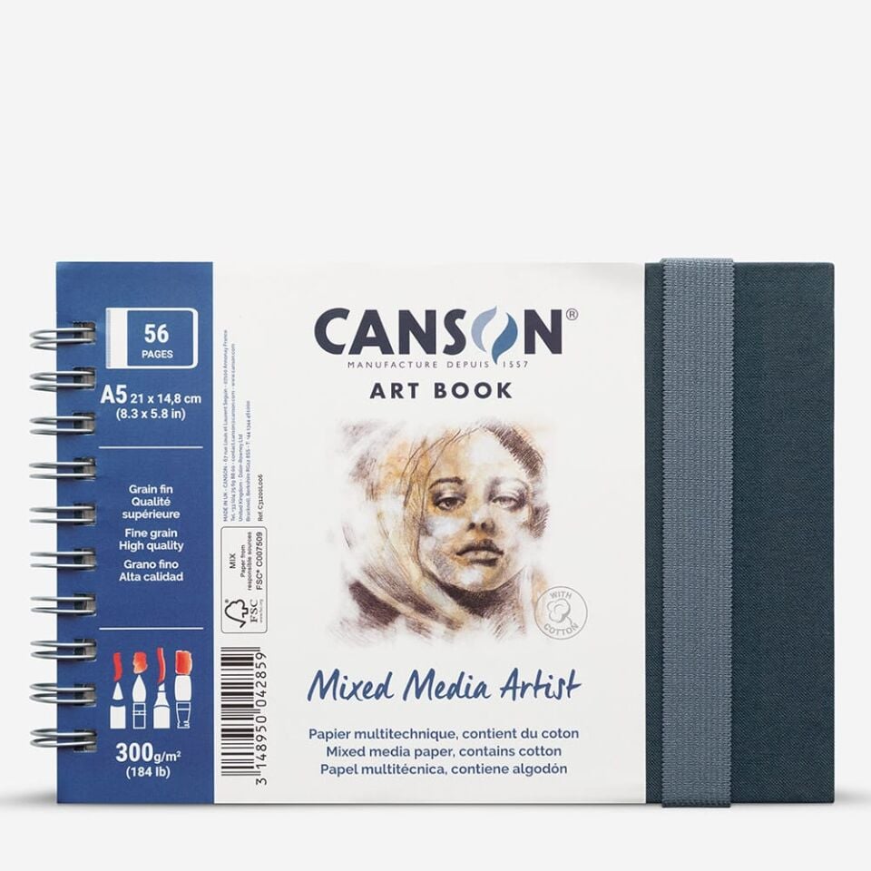 Canson Suluboya Defteri Mixed Media Sert Kapak Spr A5 300G 28Sf