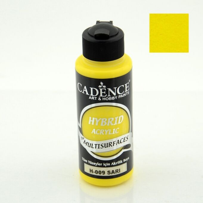 Cadence Hybrid Akrilik Multisurfaces H-009 Sarı 120 Ml