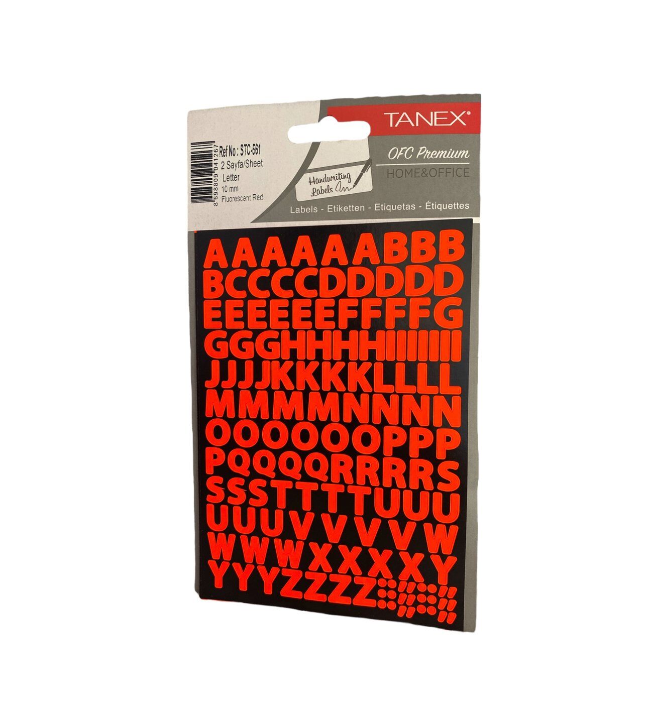 Tanex Stc-561 10 Mm Flo Kırmızı Harf Etiketi