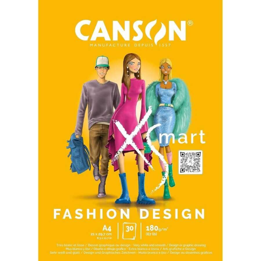 Canson Pad Xsmart Fashion Design A4 180G 30Sh