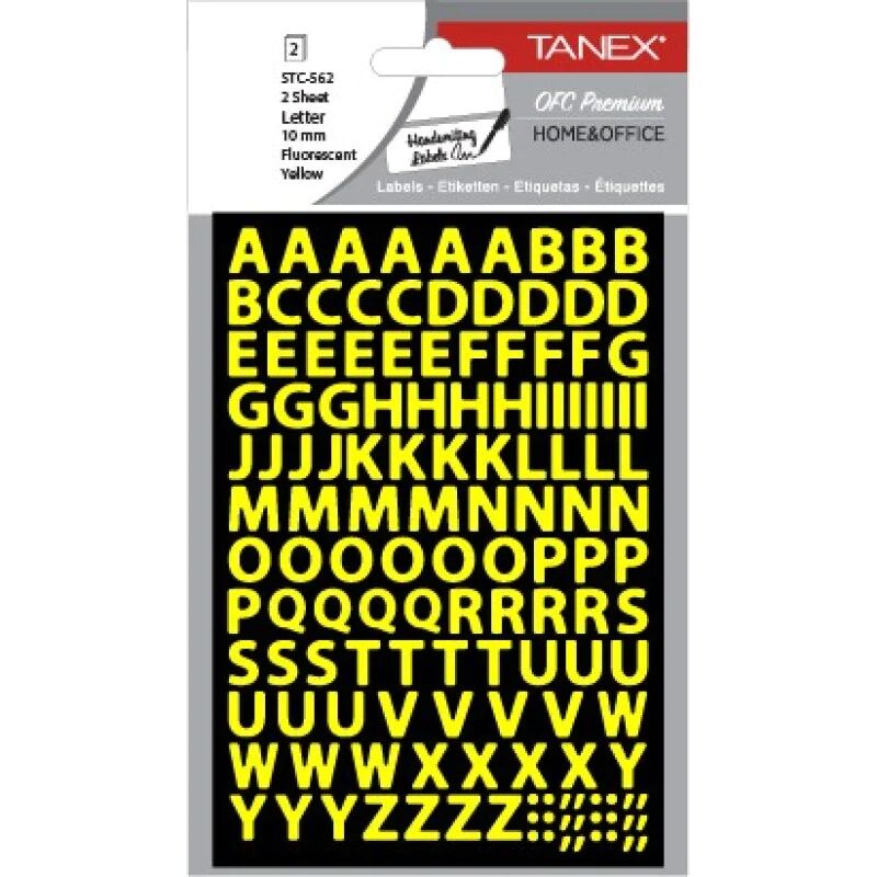 Tanex Stc-562 10 Mm Flo Sarı Harf Etiketi