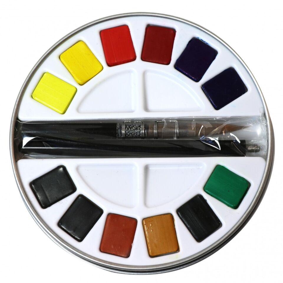 Pebeo Watercolor 12 Li Yuvarlak Aquarel Set Teneke Kutu