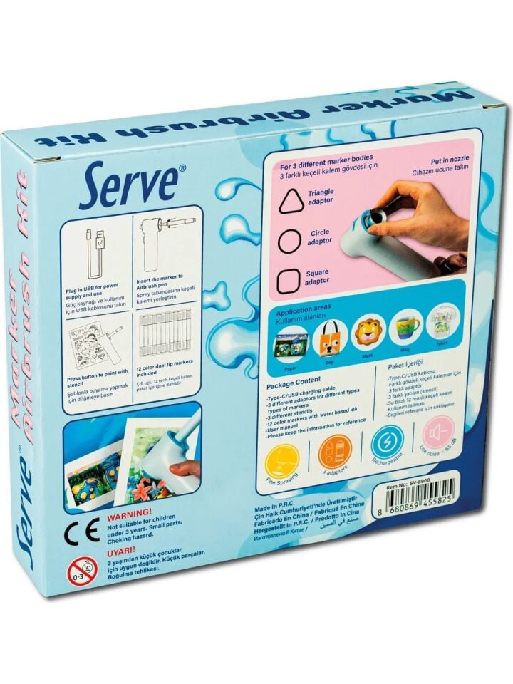 Serve Keçeli Kalem 12 Renk Boyama Makinası