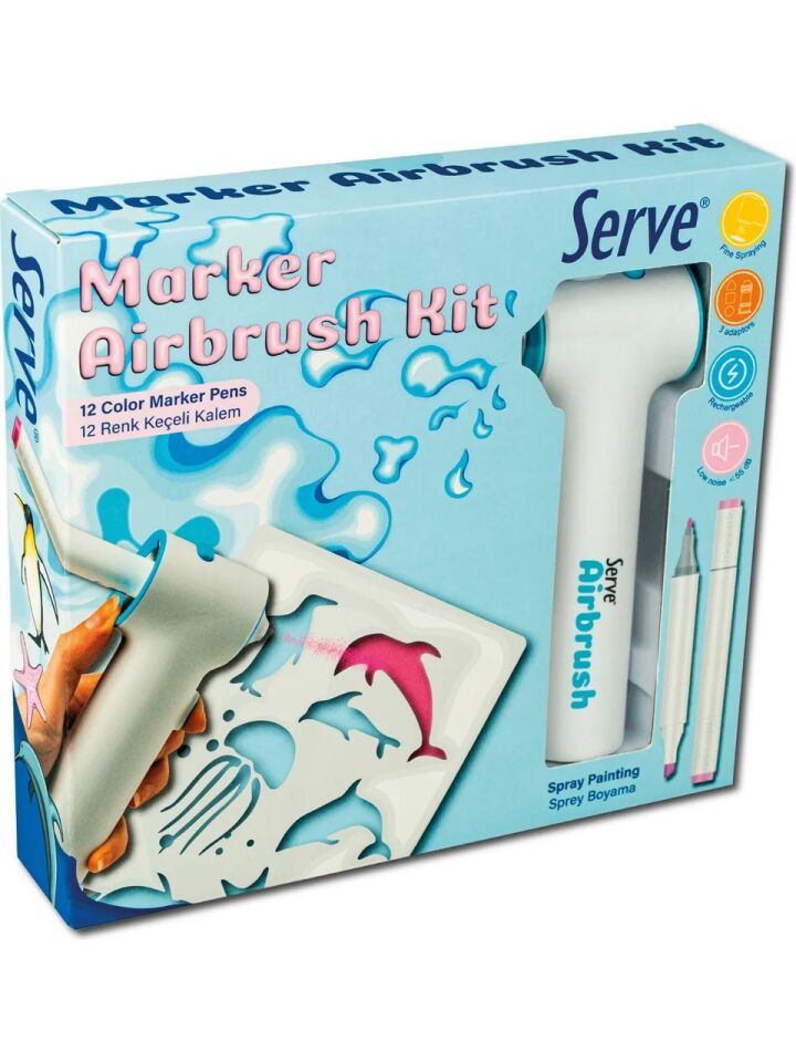 Serve Keçeli Kalem 12 Renk Boyama Makinası
