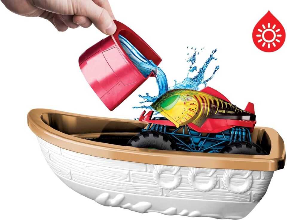 Mtl Hot Wheels Monster Trucks Renk Değiştiren Araçlar Timsadan Kaçış Oyun Seti