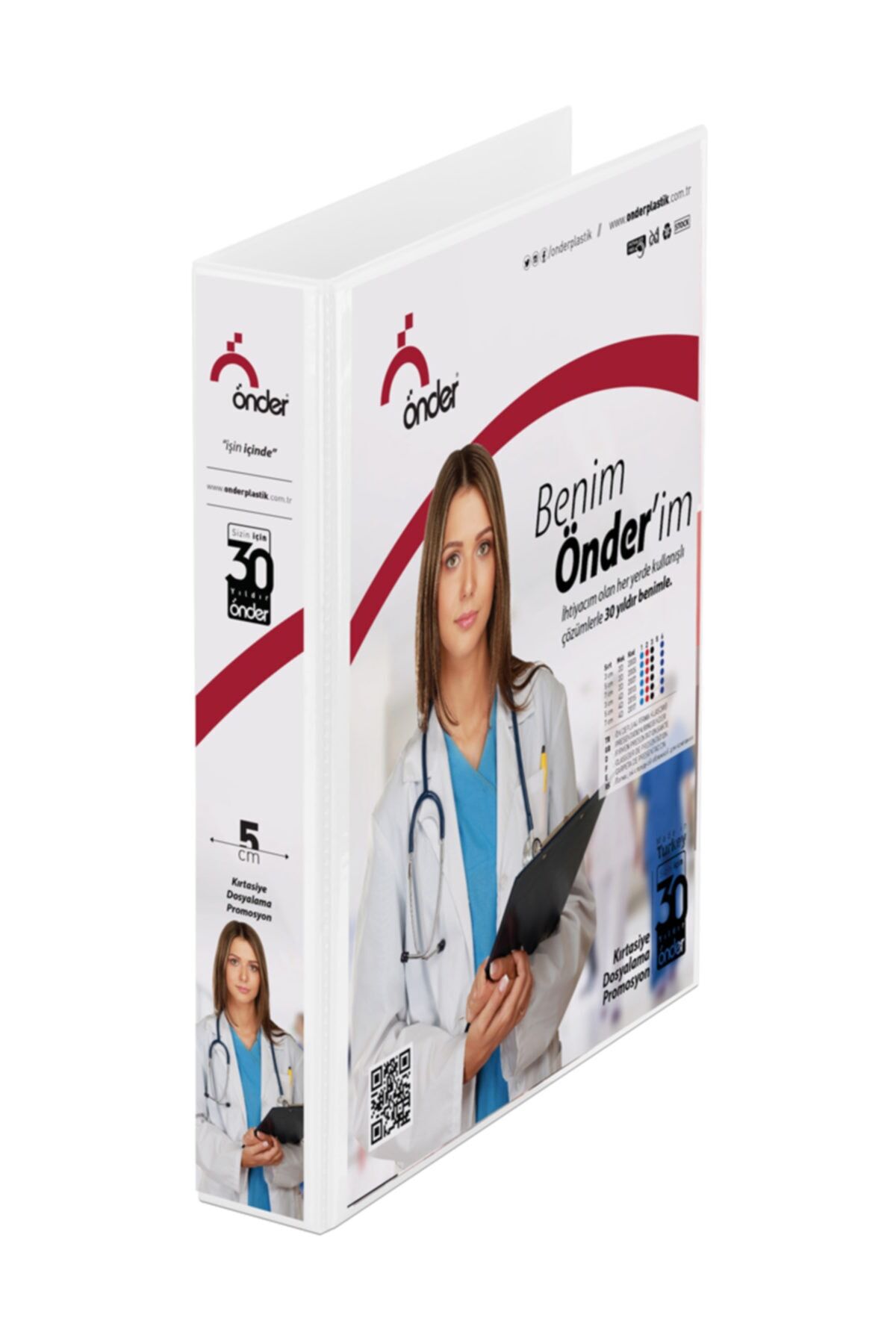 Önder Pvc A3 Dikey Firma Klasörü 7 Cm 4D İç Cepli Beyaz