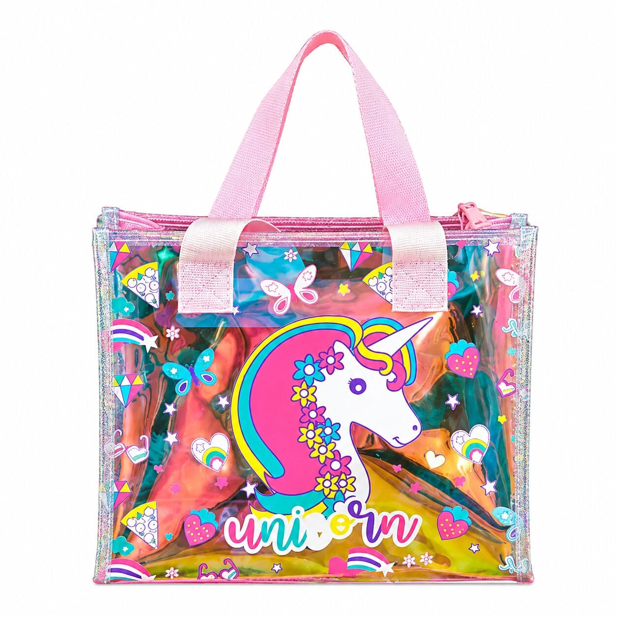 Dreamvest Şeffaf Hologram Unicorn El Çantası