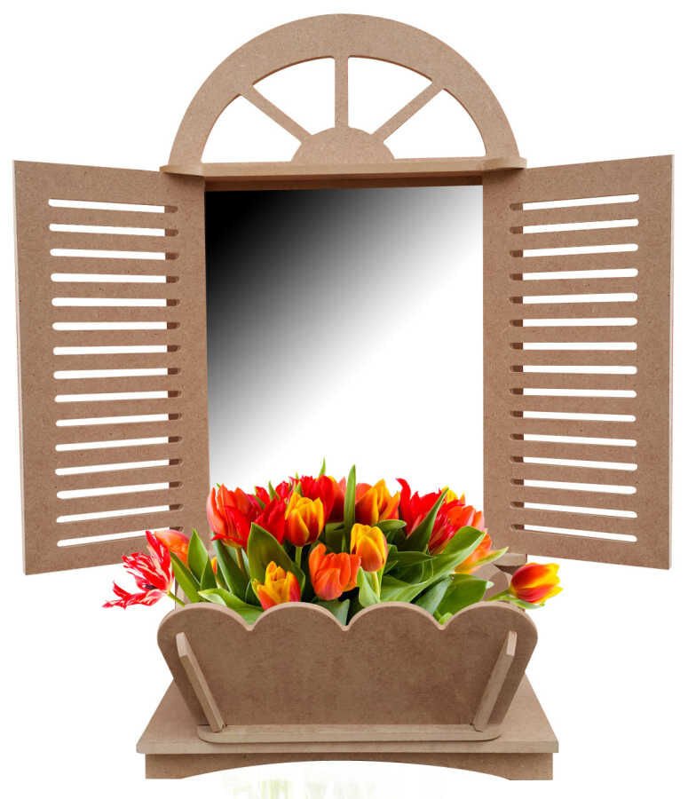 Okutan Ahşap Büyük Saksılı Pencere