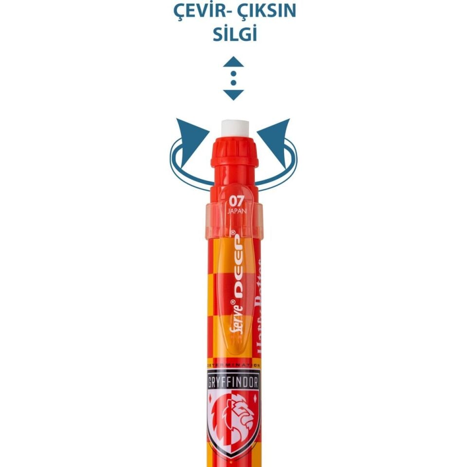Serve Deep Harry Potter Damalı 0.7 Mm Versatil Kalem Kırmızı sarı