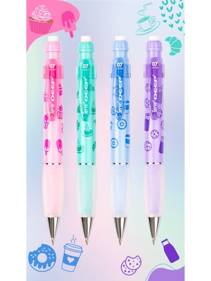 Serve Deep Mekanik Kurşun Kalem 07 Mm Tatlı Serisi Pastel Pembe