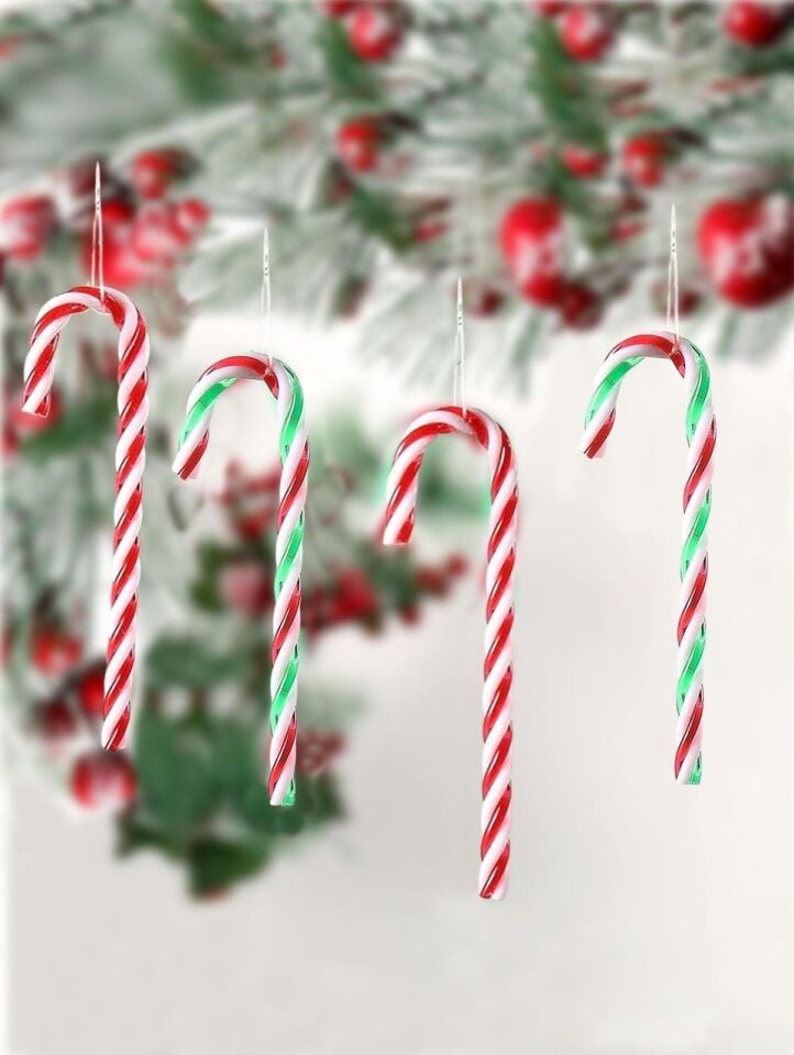 Astaş Baston Şeker Süs 12 Cm 4 Lü