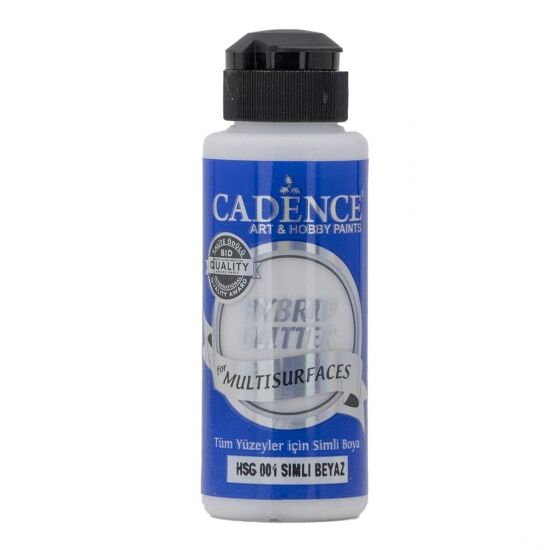Cadence Hybrid Akrilik Multisurfaces Simli Gümüş Hsg-001 Beyaz 120 Ml