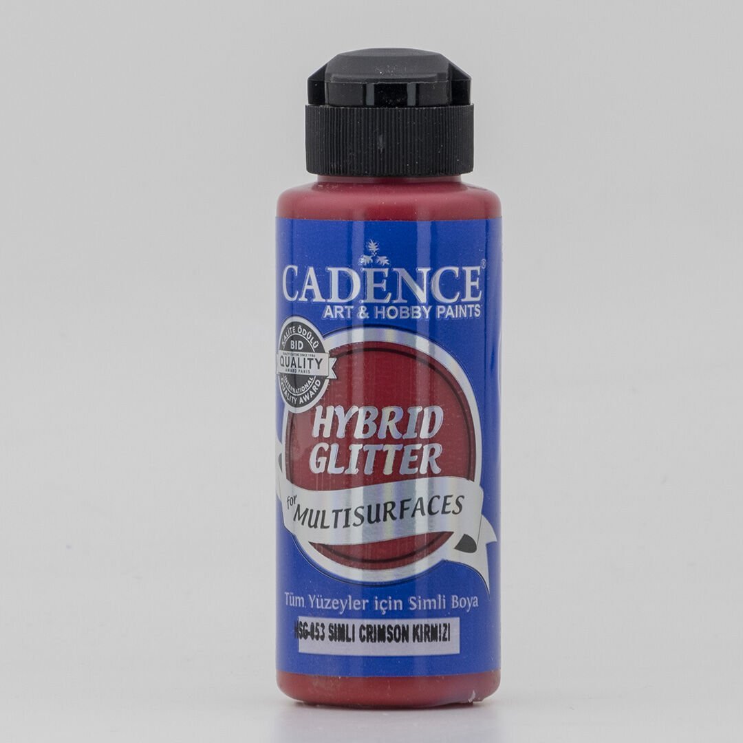 Cadence Hybrid Akrilik Multisurfaces Simli Gümüş Hsg-053 Crimson Kırmızı 120 Ml