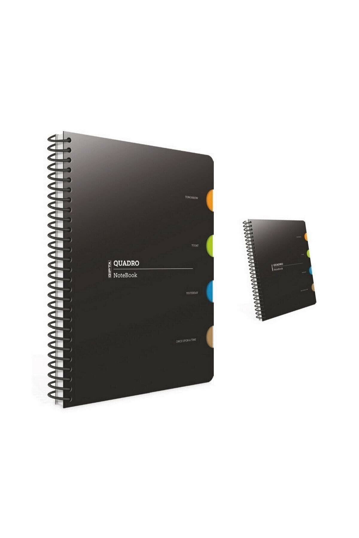 Gıpta Quadro Spiralli 4 Seperatörlü Pp Kapak Defter 17X24 150 Yaprak Çizgili