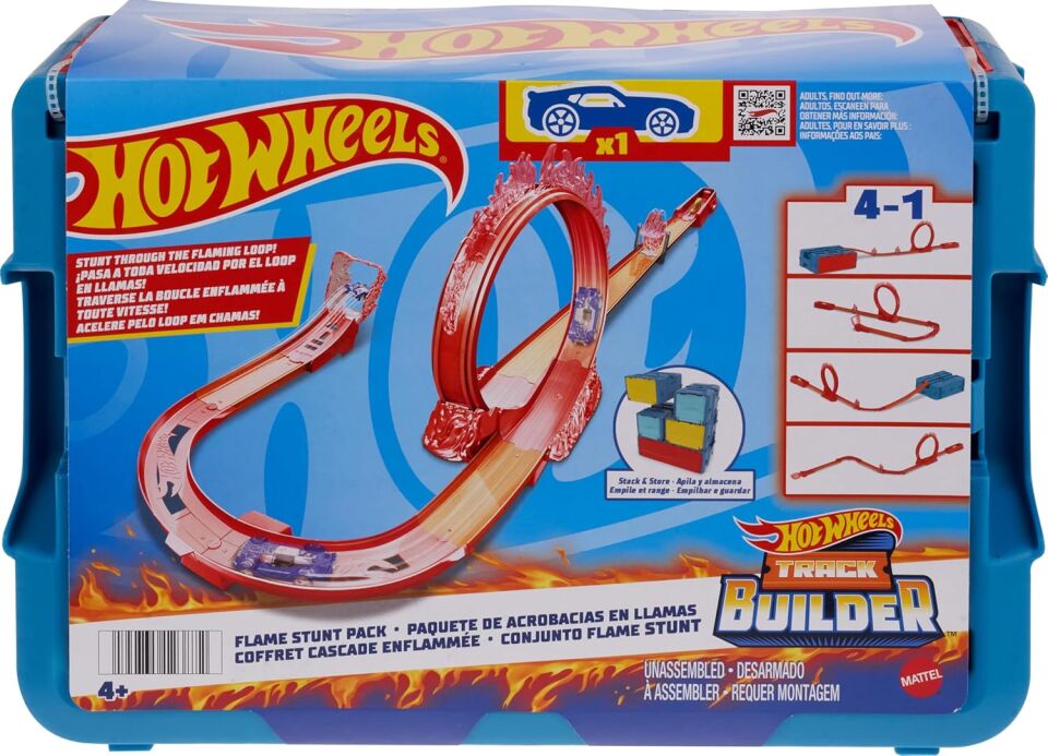 Hot Wheels Track Buılder Alev Temalı Akrobasi Seti
