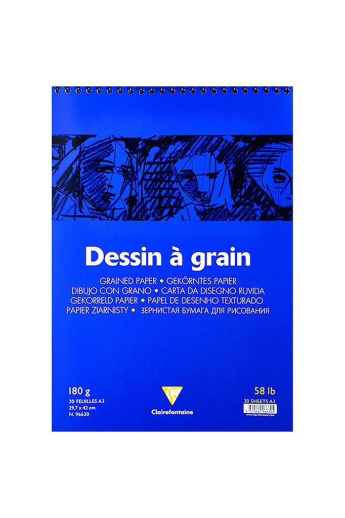 Clairefontaine Dessagraın Çizim Blok A3 180 Gr 30 Yp Üst Spiral
