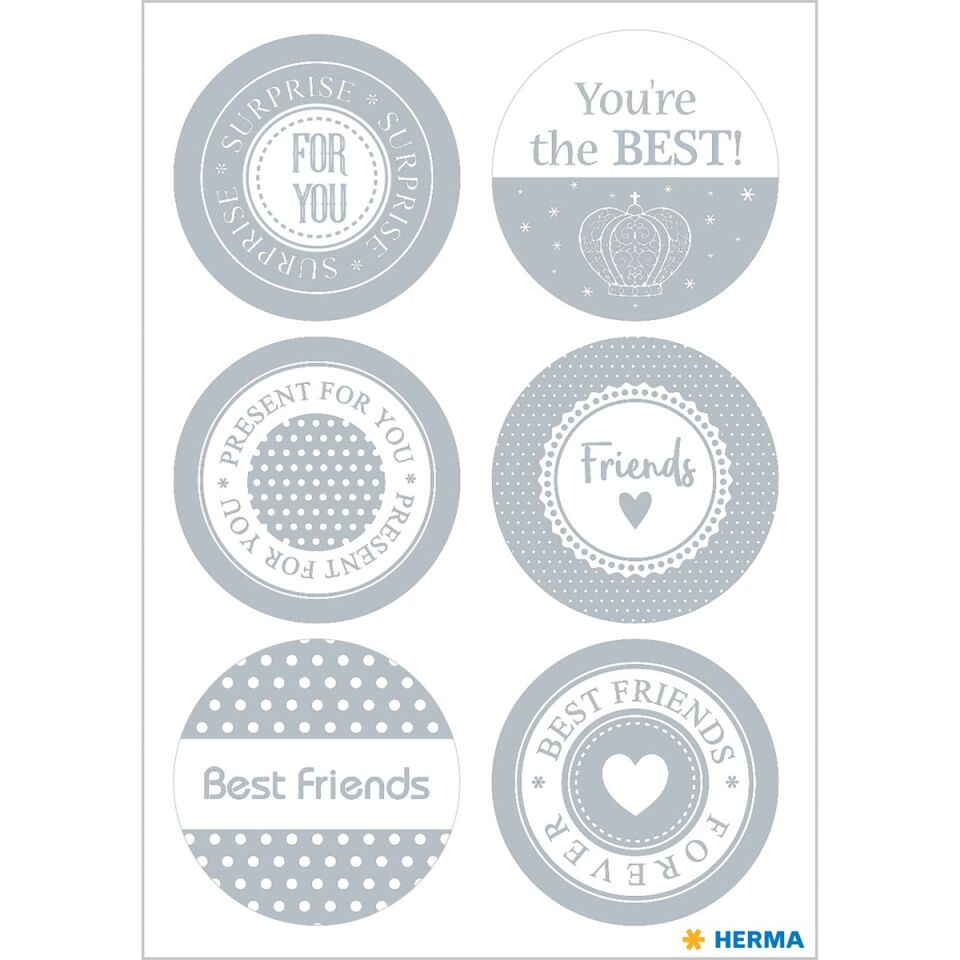 Herma Hediye Etiketi Arkadaşlar Gümüş