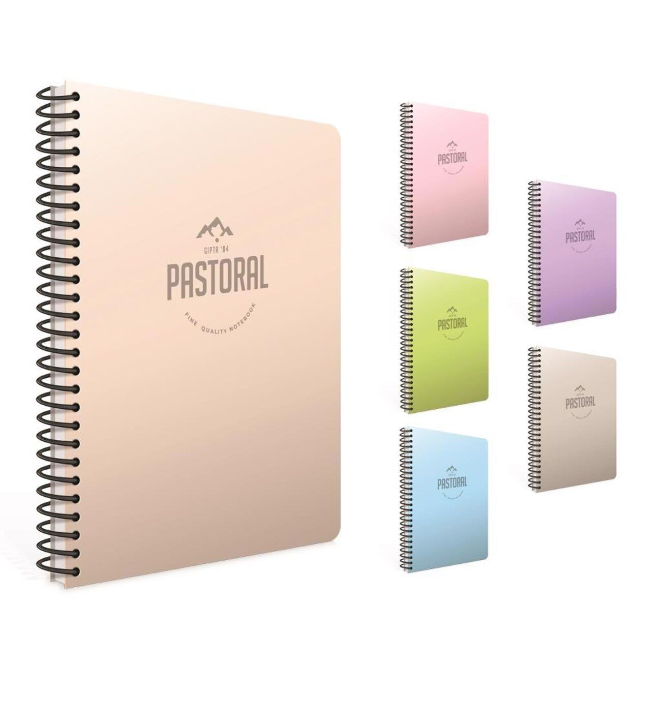 Gıpta Pastoral Spiralli Pp Kapak Defter 17X24 72 Yp Kareli