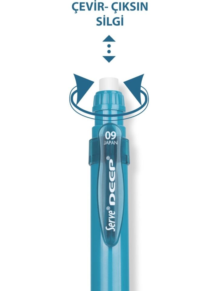Serve Deep Mekanik Kurşun Kalem 09 Mm Okyanus Mavi