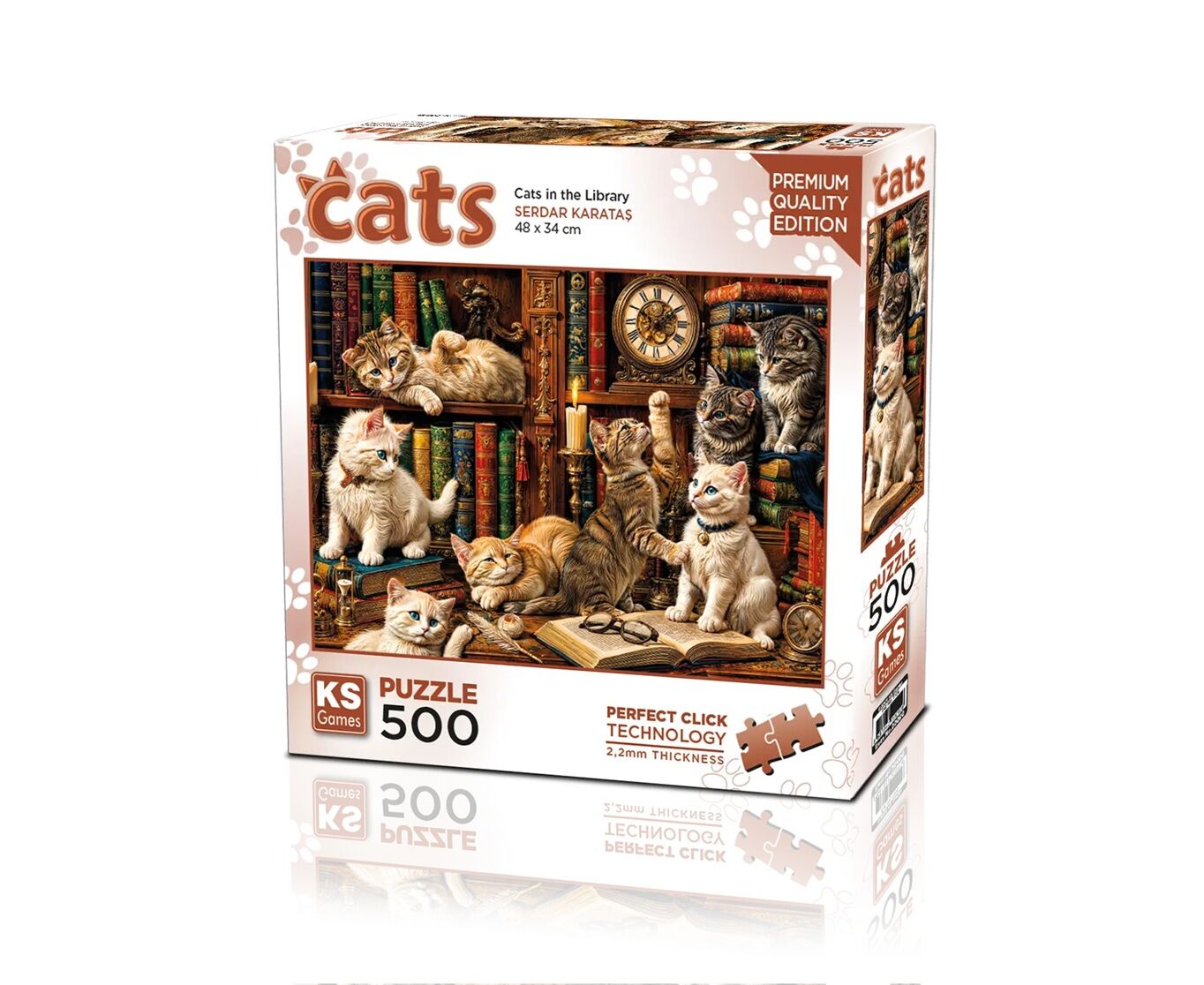 Ks Games Puzzle 500 Cats İn The Library
