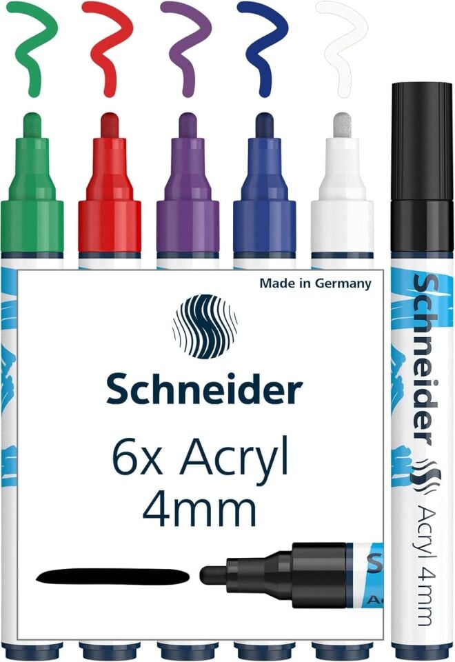 Schneider 320 4 Mm Akrilik Markör 6 Lı Set