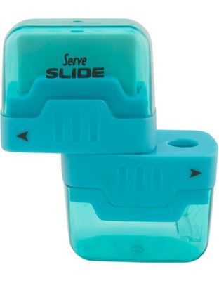 Serve Slıde Silgili Kalemtraş Mavi Tekli