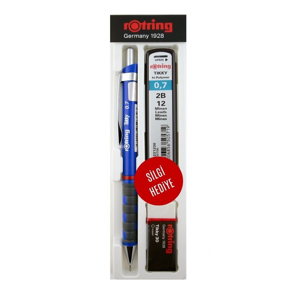 Rotring Tikky Min Silgi 3 Lü Okul Seti 0.7 Mavi