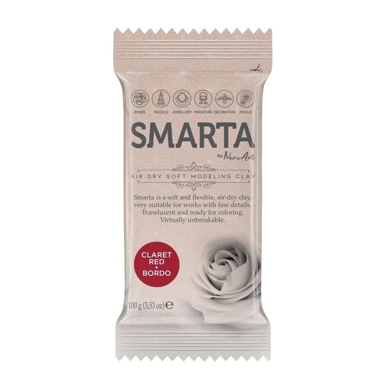 Nureart Smarta Havayla Kuruyan Modellemel Hamuru Bordo 100 Gr