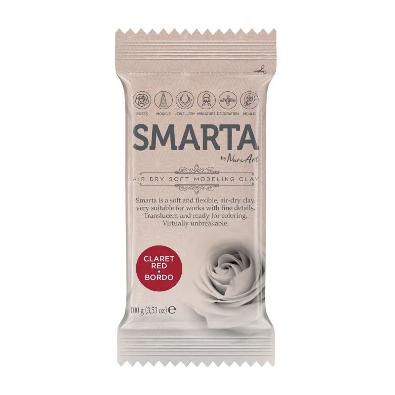 Nureart Smarta Havayla Kuruyan Modellemel Hamuru Bordo 100 Gr