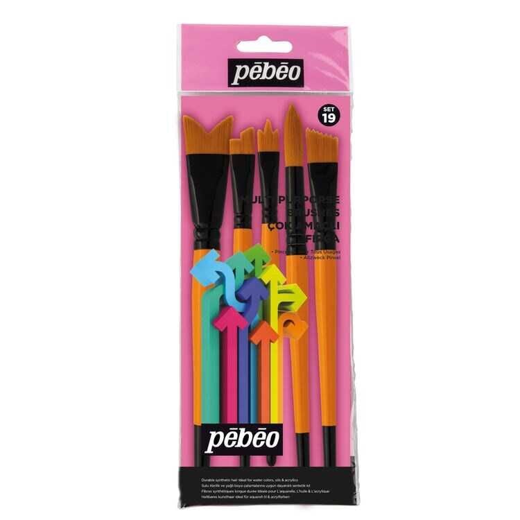 Pebeo 5 Li Fırça Seti 1Round+1Wave+1Angle+1Hatrıc