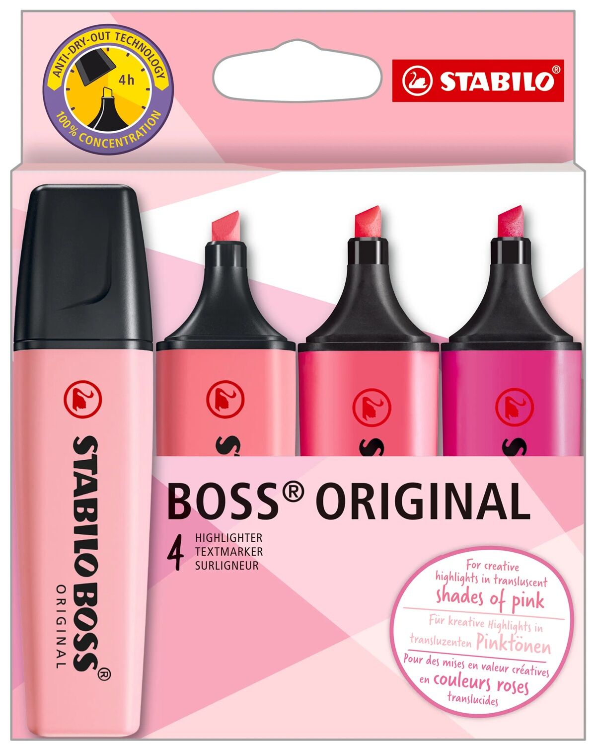 Stabilo Boss Original 4 Lü Pembe Paket