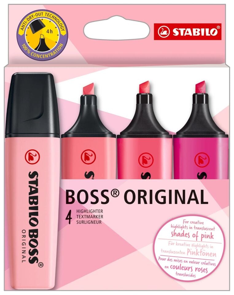 Stabilo Boss Original 4 Lü Pembe Paket