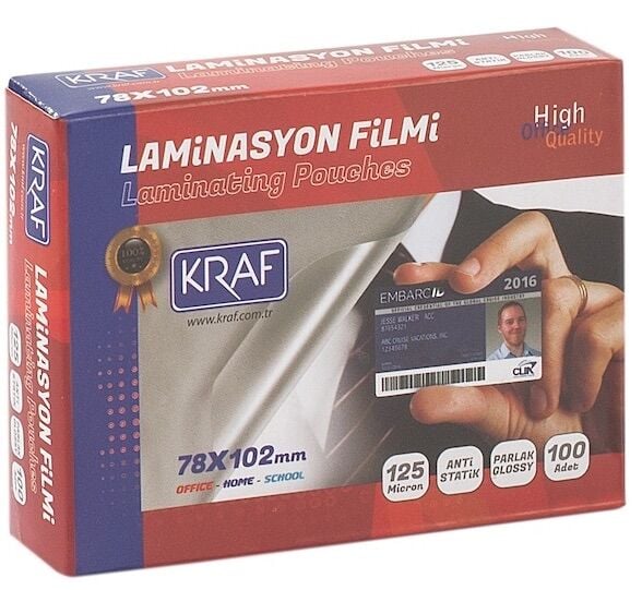 Kraf Laminasyon Filmi 78X102 Mm 125 Micron 100 Lü 2127