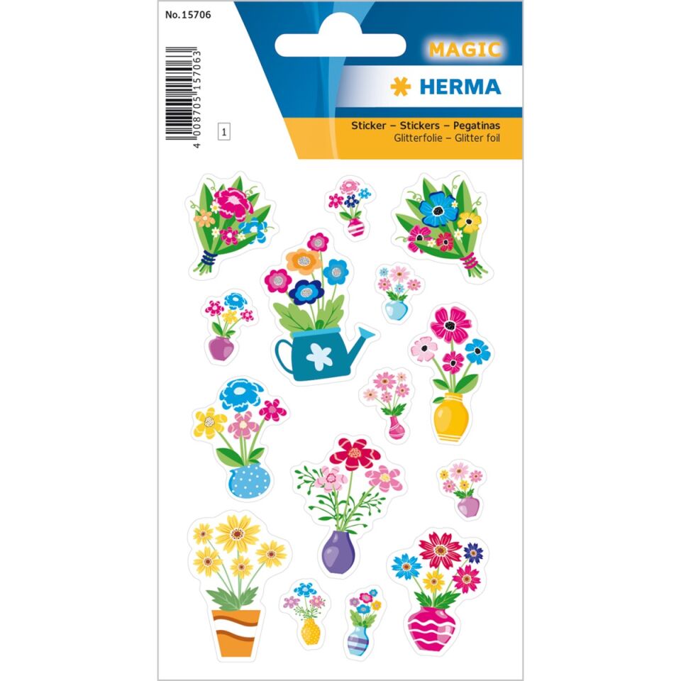 Herma Sticker Magic Flowers Glittery Foil