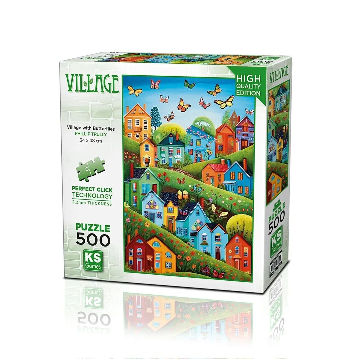 Ks Games Puzzle 500 Village Tith Butterflies