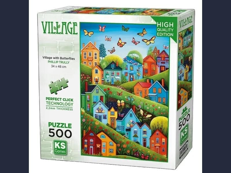Ks Games Puzzle 500 Village Tith Butterflies