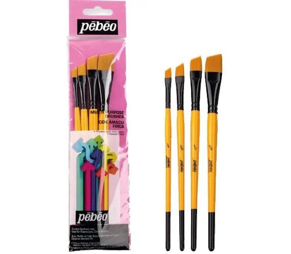 Pebeo 4'Lü Fırça Seti - Angular No: 1/4 3/8 1/2 5/8