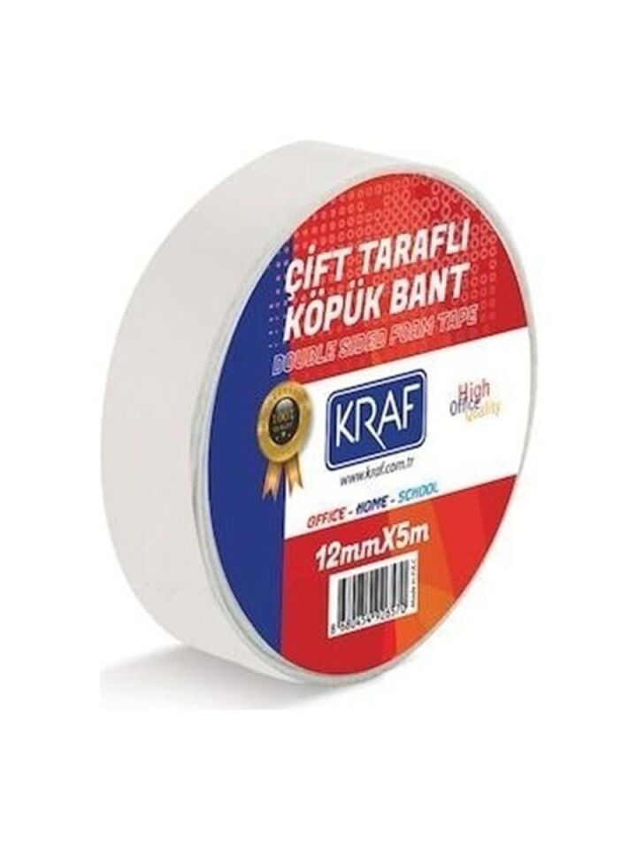 Kraf Çift Taraflı Köpük Bant 12 Mm x 5 M 5012G