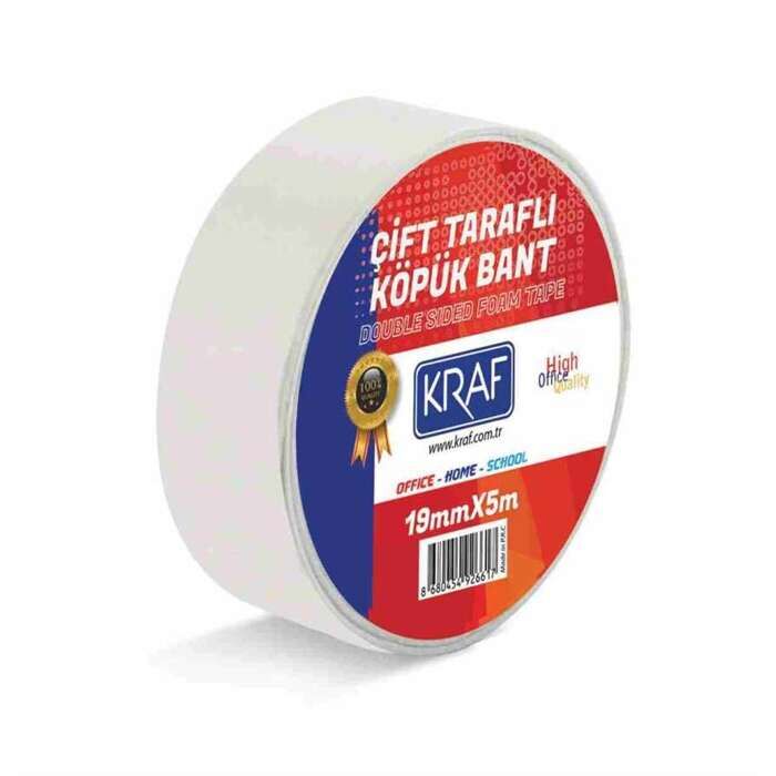 Kraf Çift Taraflı Köpük Bant 19 Mm x 5 M 5019G