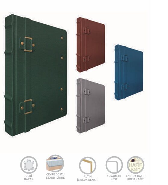 Gıpta Firenze İp Dikişli Deri Kaplı Defter 17x24 160 Yaprak Çizgisiz
