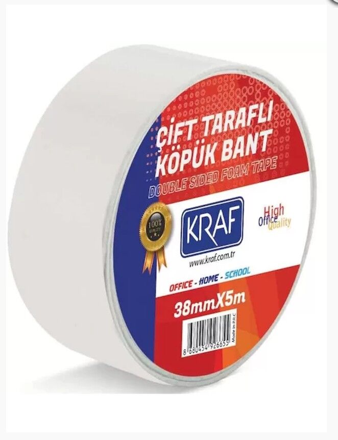 Kraf Çift Taraflı Köpük Bant 38 Mm x 5 M 5038G