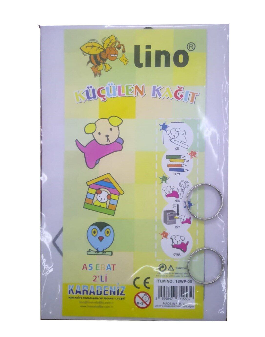 Lino Küçülen Kağıt 2 Li Anahtarlıklı A5