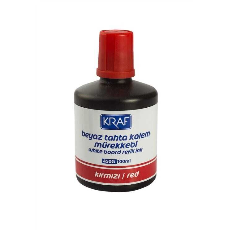 Kraf Beyaz Tahta Kalemi Mürekkebi 100 Ml Kırmızı 450G