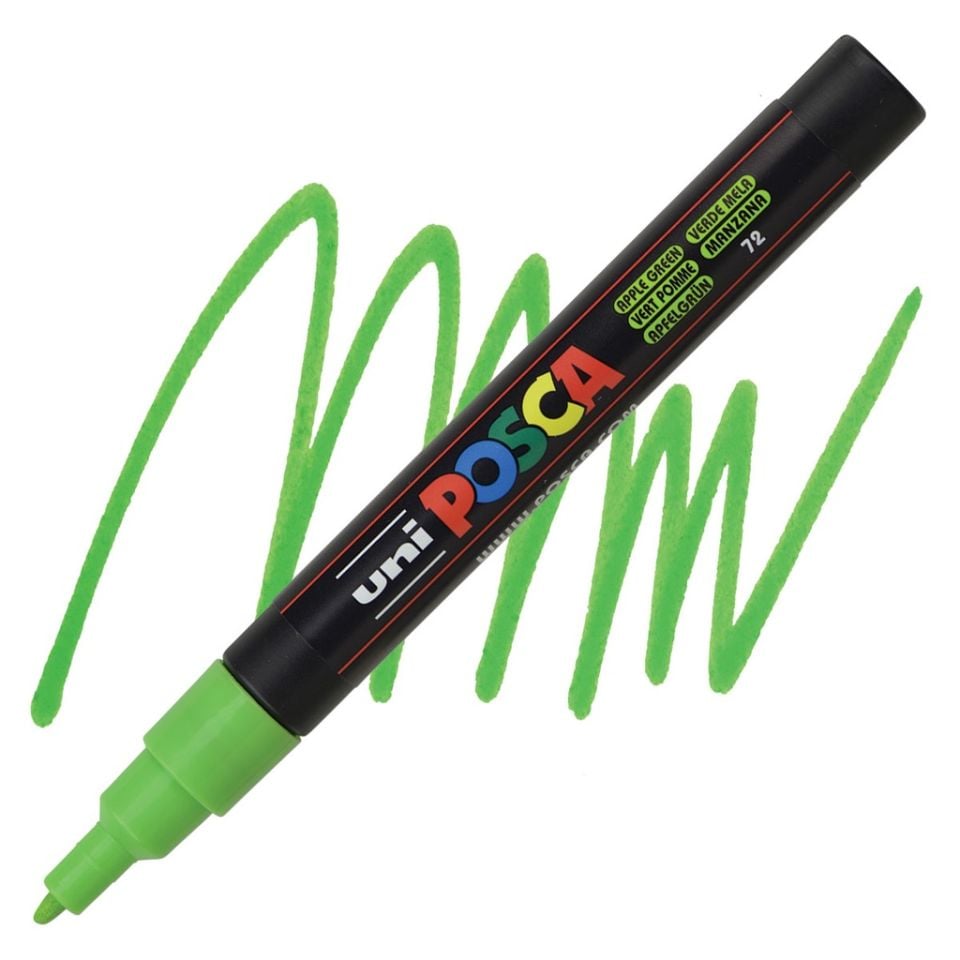 Uni Posca 0.9-1.3 Su Bazlı Poster Markörü Elma Yeş