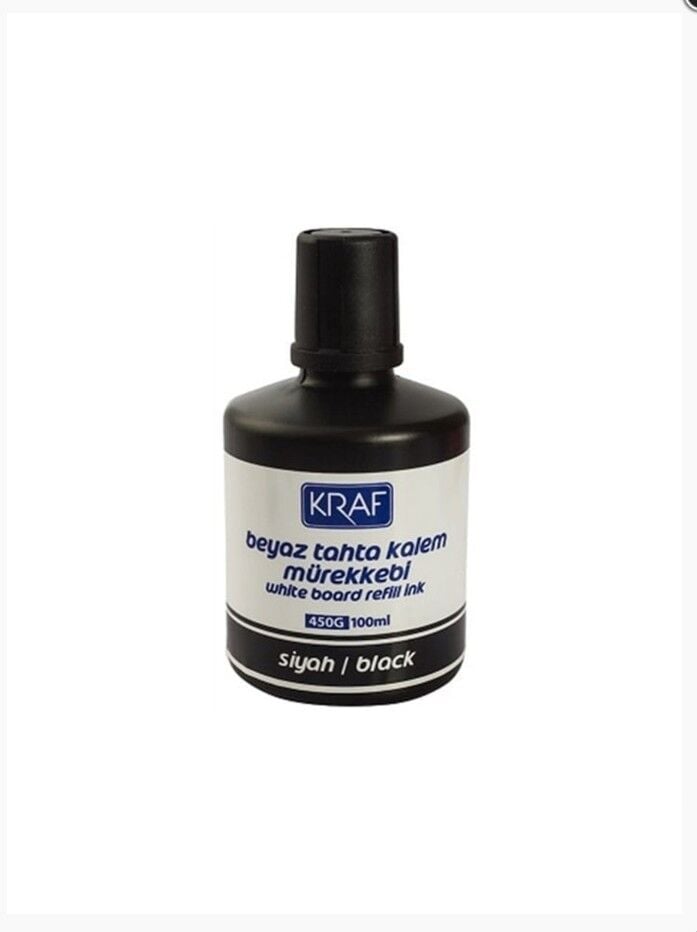Kraf Beyaz Tahta Kalemi Mürekkebi 100 Ml Siyah 450G