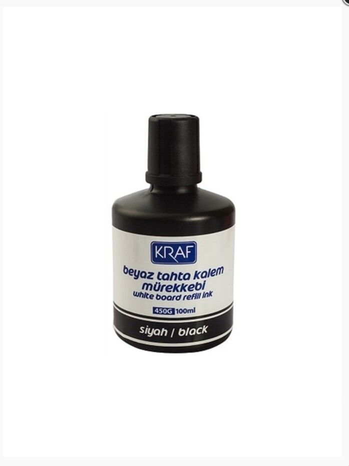 Kraf Beyaz Tahta Kalemi Mürekkebi 100 Ml Siyah 450G